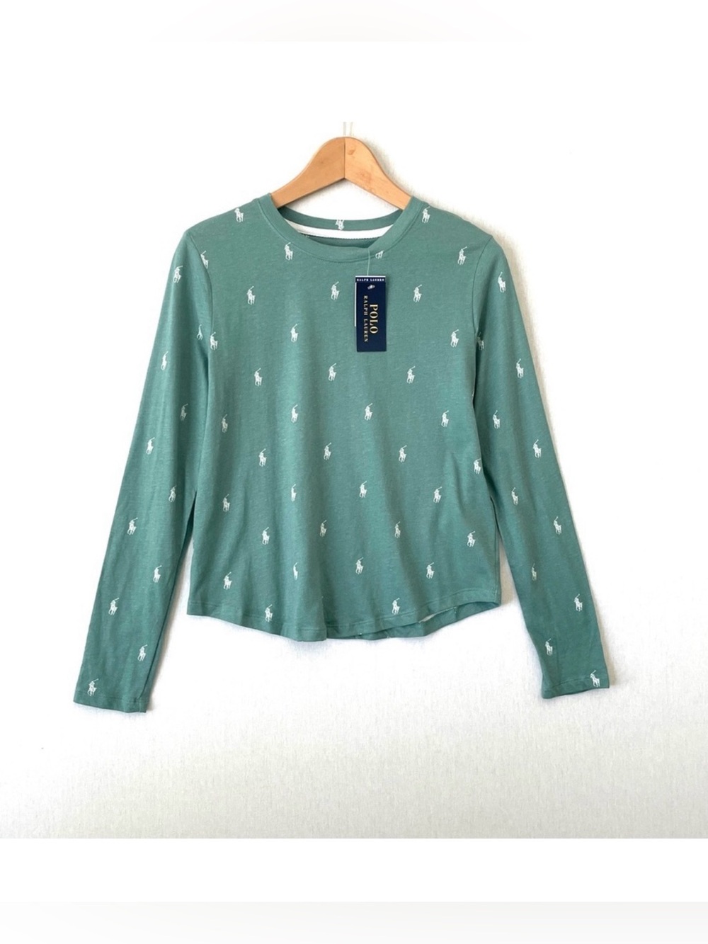 Polo Ralph Lauren All Over Polo Print Long Sleeve Tee - Picture 2 of 5